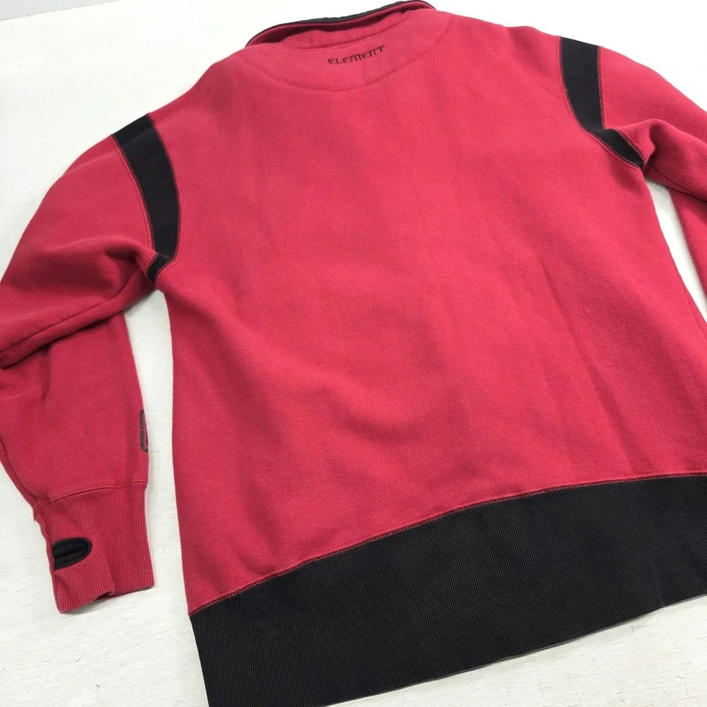 Vintage Element Jacket Red Embroidered‎ Spellout Skater Thumb Holes Men's XL VG